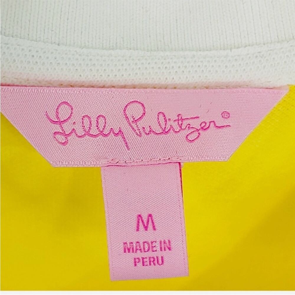 LILLY PULITZER VTG SLEEVELESS YELLOW AND WHITE POLO TOP SZ M - Picture 4 of 9
